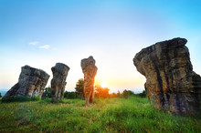 Sunrise Time At Stonehenge Of Thailand , MOR HIN KHAOW  CHAIYAPHUM