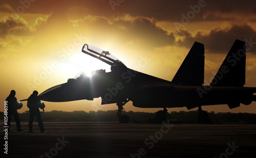 Fotografía Military Aircraft at airfield on mission standby