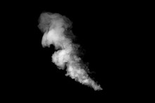 Close Up Of Steam Smoke On Black Background
