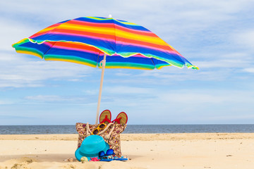 Sunshade bag sunbathers beach