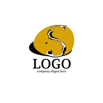 Vector of egg /Man / an apple in his hand. Business icon for the company. This concept logo, label or badge for shops / salons / Fashion / books. Other companies. Vector illustration.