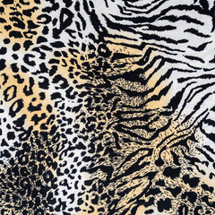 texture of print fabric striped leopard