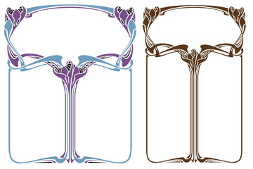 Wall Mural - Vector abstract framework from the bound flowers and plants