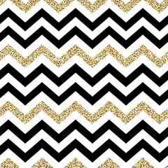 Poster - Chevron seamless pattern. Glittering golden surface
