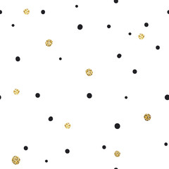 Aufkleber - Abstract Seamless Pattern on White Background with Black and Gol