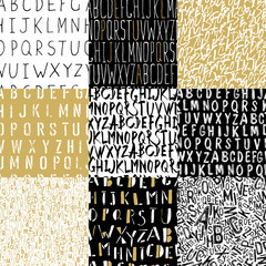 Aufkleber - Different Alphabets Seamless Patterns Collection