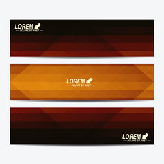 Aufkleber - Golden set of vector banners. Background with gold triangles. Web banners, card, vip, certificate, gift, voucher. Modern business stylish design