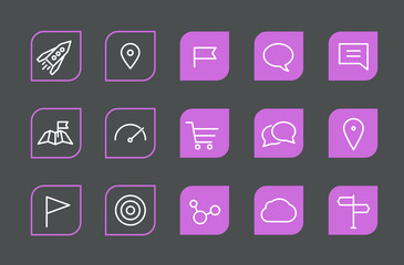Poster - Modern web and mobile application pictograms collection. Lineart