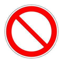 Sticker -  Red no/not allowed symbol on white background 2.03