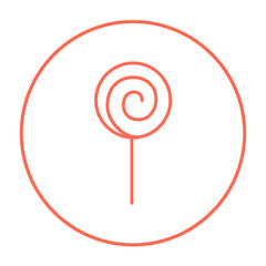 Poster - Spiral lollipop line icon.