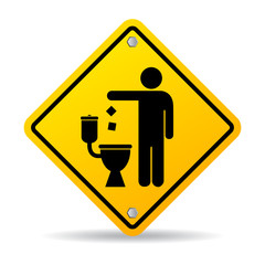 Wall Mural - Do not litter in toilet icon