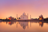 Taj Mahal in Agra, India on sunset