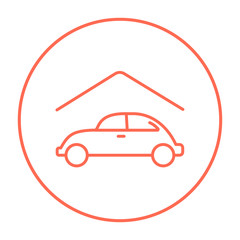 Poster - Car garage line icon.