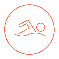 Poster - Swimmer line icon.