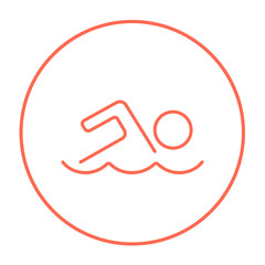 Poster - Swimmer line icon.