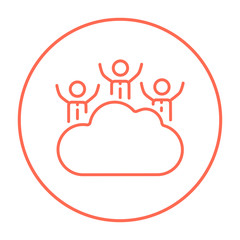 Canvas Print - Cloud computing line icon.