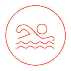 Poster - Swimmer line icon.