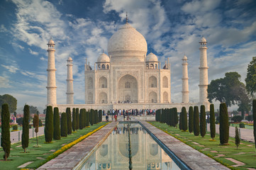 Fototapete - Taj Mahal India, Agra. 7 world wonders. Beautiful Tajmahal trave