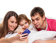© Denys Kurbatov - smiling family making selfie home