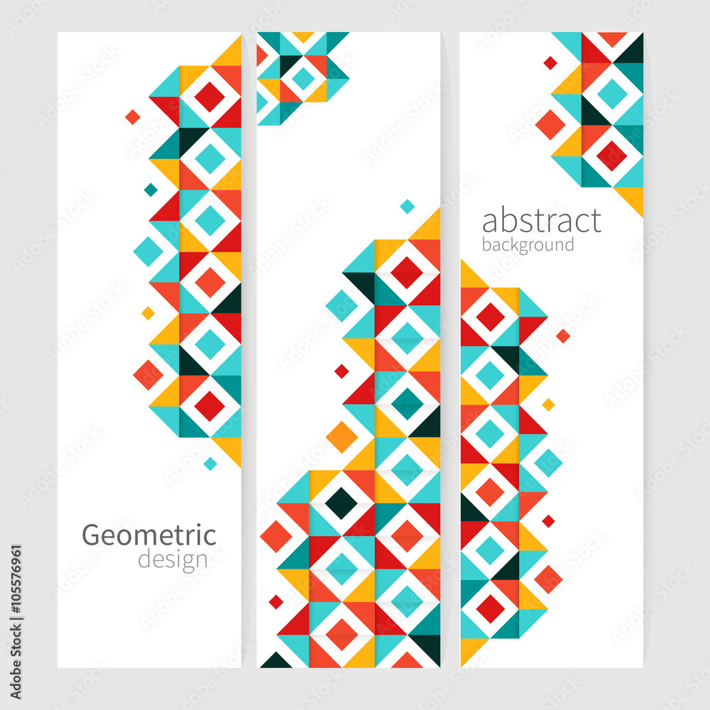 Geometric background Abstract banner header set.red, yellow \u0026 blue squares.  minimalistic design creative concept stock-vector 10 EPS Stock Vector |  Adobe Stock, image size:1000x1000