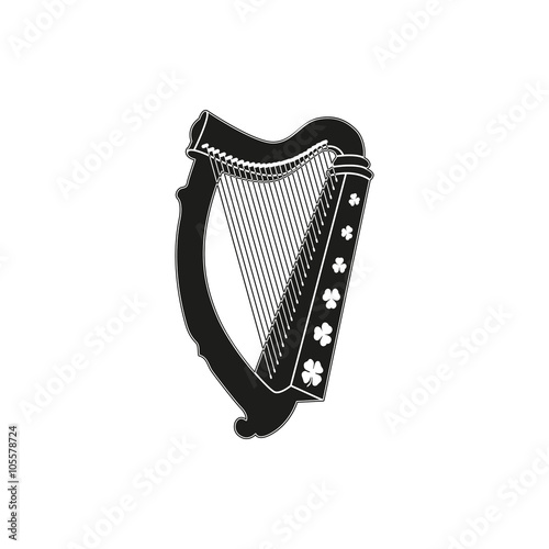 Cuadros en Lienzo Symbol of saint patrick day harp