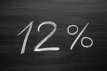 Wall Mural - 12 percent header written with a chalk on the blackboard