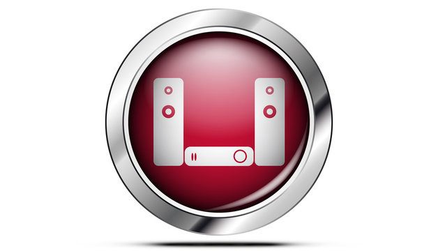 Picto chaine hifi rouge