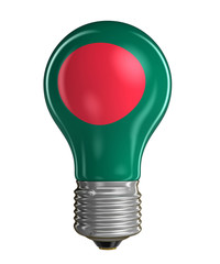 Wall Mural - Light bulb with Flag of Bangladesh.  Image with clipping path