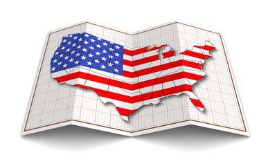 Poster - Map of USA. Image with clipping path.