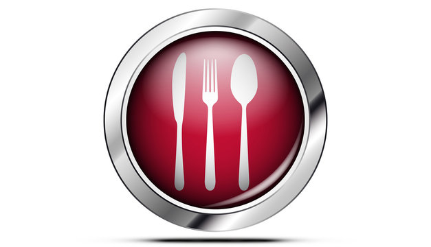 Picto couvert restaurant rouge