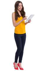 Wall Mural - young woman using digital tablet