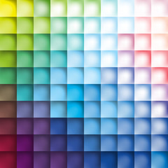 Poster - color squares background, pattern color rhombs, mesh gradient wallpaper, transition from blue to pin