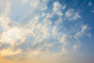 Wall Mural - sunset sky with rays of light shining down pass clouds and sky