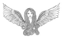 Beautiful Angel.Girl With Waving Hair