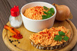 Hungarian korozott, cottage cheese cream with red pepper, onion,