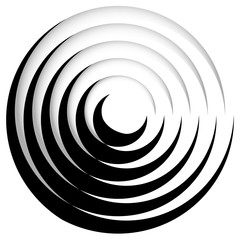 Poster - Concentric, radiating circle graphics isolated on white