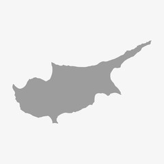 Aufkleber - Map of Cyprus in gray on a white background