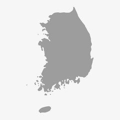 Aufkleber - Map of South Korea in gray on a white background