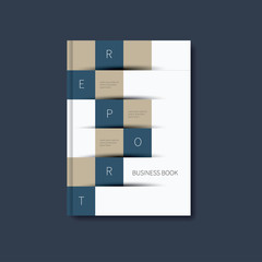 annual report summary book / brochure cover with squares for business report design, finance