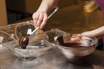 Preparation of traditional Easter chocolate