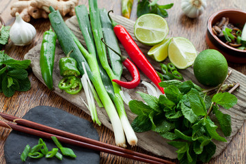 Wall Mural - Vietnamese ingredient board