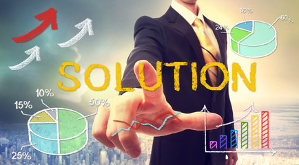 Solution concept with businessman