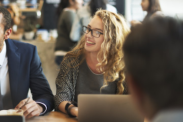Wall Mural - business people discussion ideas meeting concept