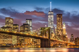 Fototapeta Most - Brooklyn Bridge at twilight time, New York City, USA