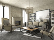 3d rendering great and beautiful classic style living room