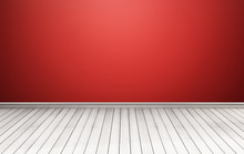 White Wood Floor With Red Wall