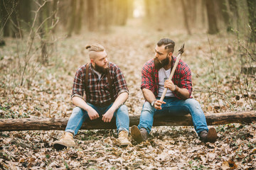 Wall Mural - Two bearded man