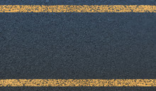The Texture Of Asphalt And Yellow Line.Vector