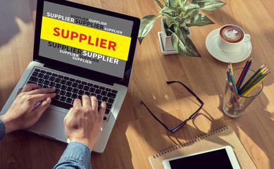 Poster - business man , suppliers concept