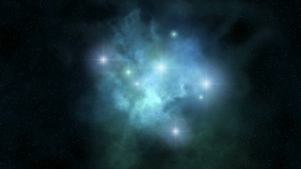 Wall Mural - 3d space nebula rotation loopable